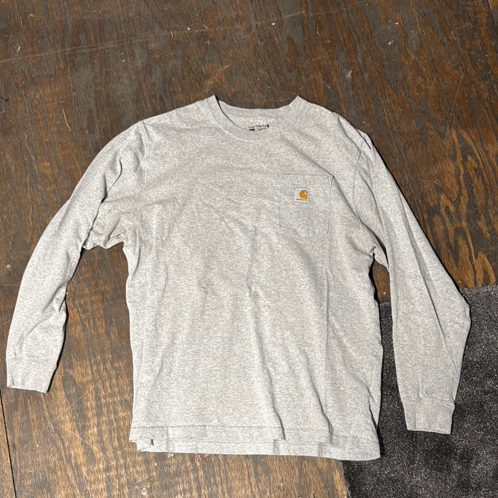 Carhartt Men's Gray Long Sleeve Loose fit Large Shirt